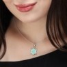 Sterling Silver Star of David Pendant Necklace with Turquoise Stone