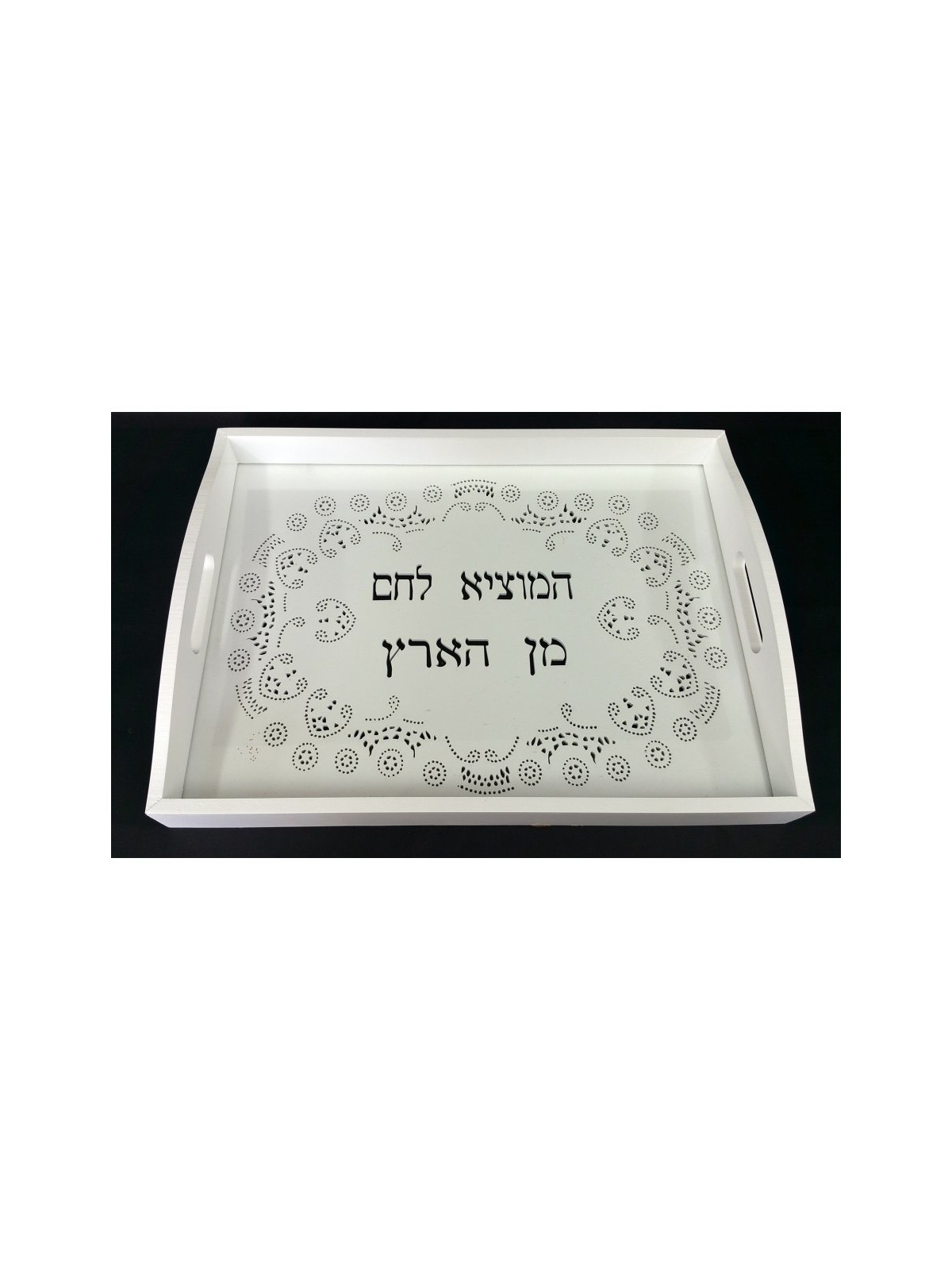 White Lacy design Challah Board | Challah Boards