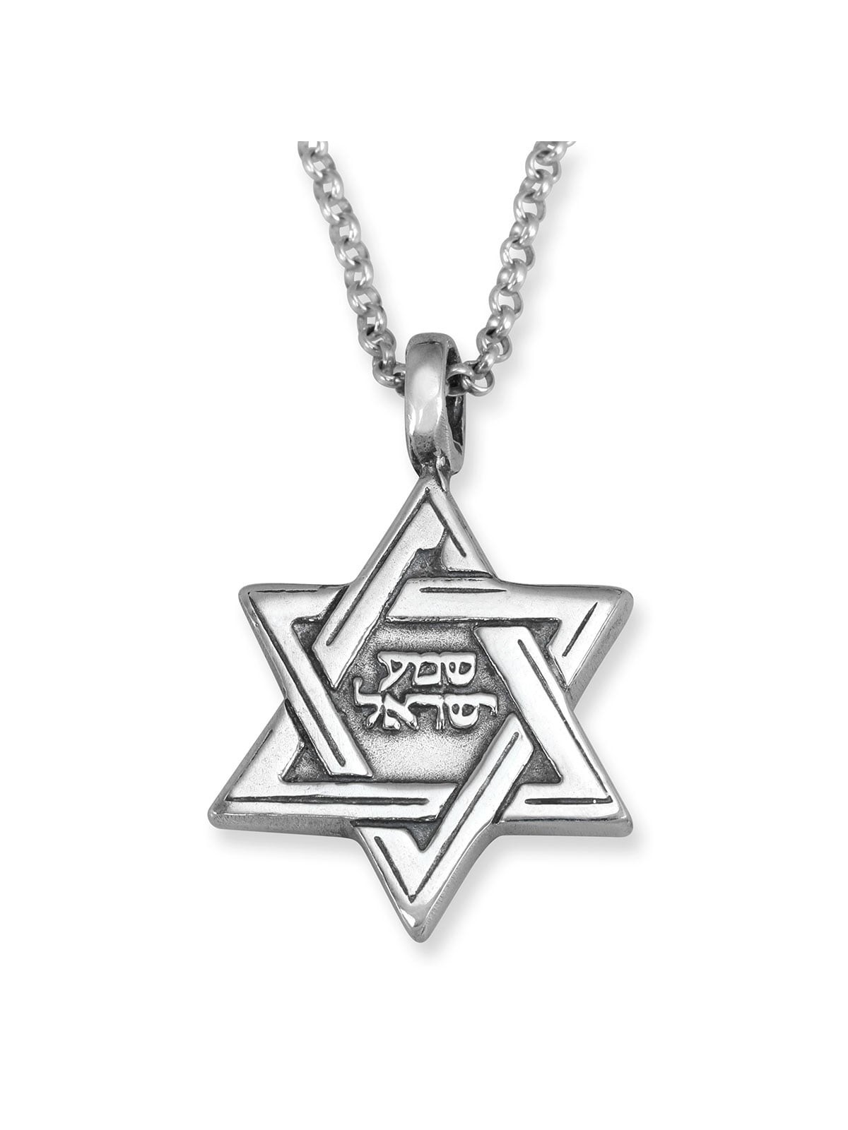 925 Sterling Silver Star of David Pendant Necklace with Microfilm Book