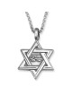 925 Sterling Silver Star of David Pendant Necklace with Microfilm Book
