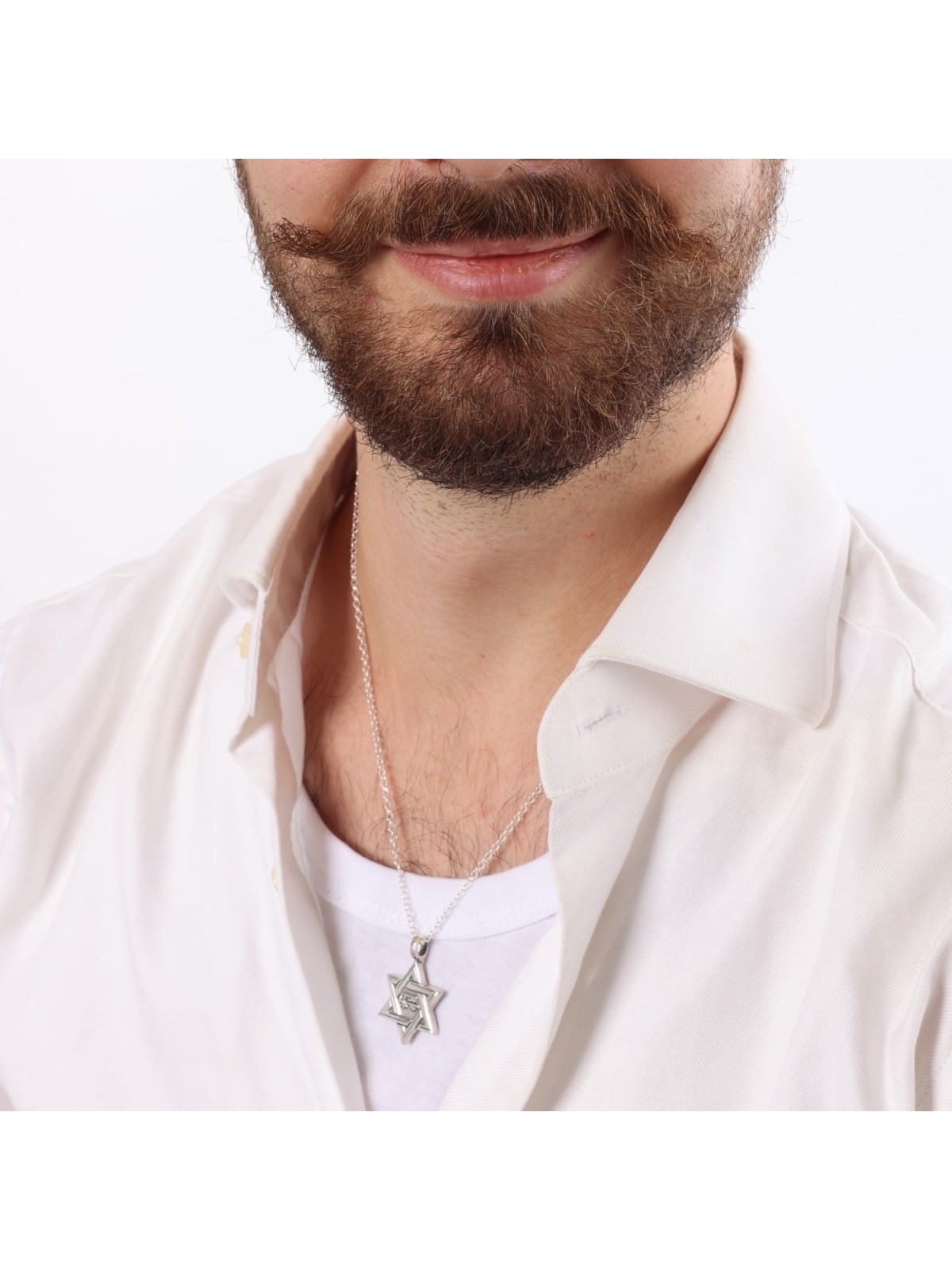 925 Sterling Silver Star of David Pendant Necklace with Microfilm Book