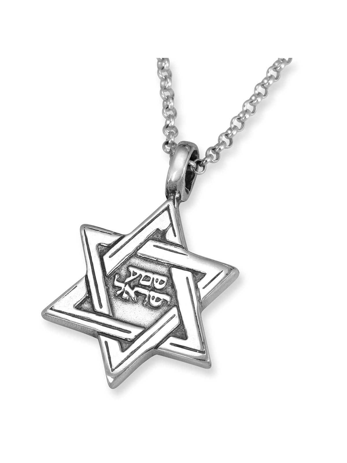 925 Sterling Silver Star of David Pendant Necklace with Microfilm Book
