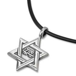 925 Sterling Silver Star of David Pendant Necklace with Microfilm Book