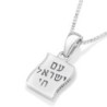 Sterling Silver Am Yisrael Chai Israeli Flag Pendant Necklace
