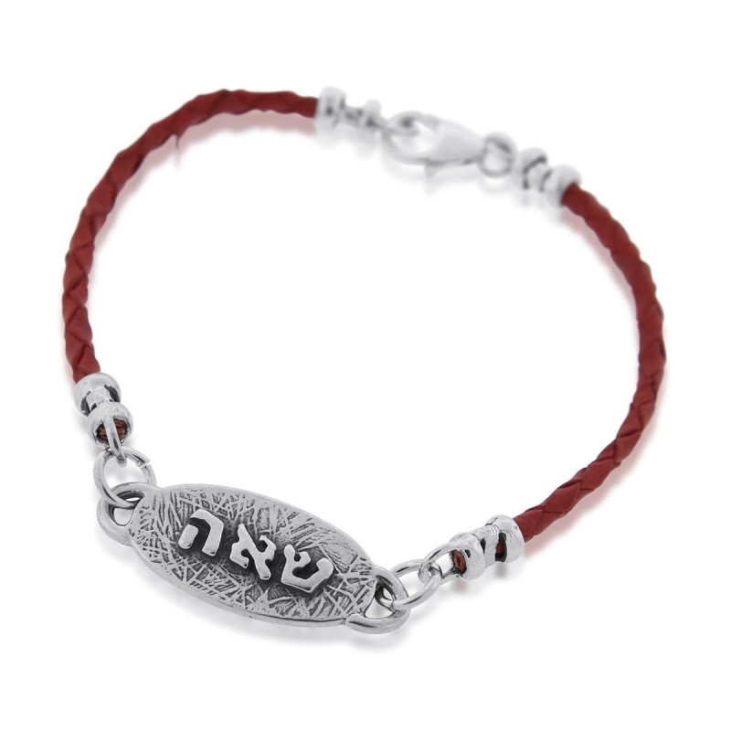 Soulmate: Sterling Silver & Leather Kabbalah Bracelet