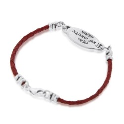 Soulmate: Sterling Silver & Leather Kabbalah Bracelet