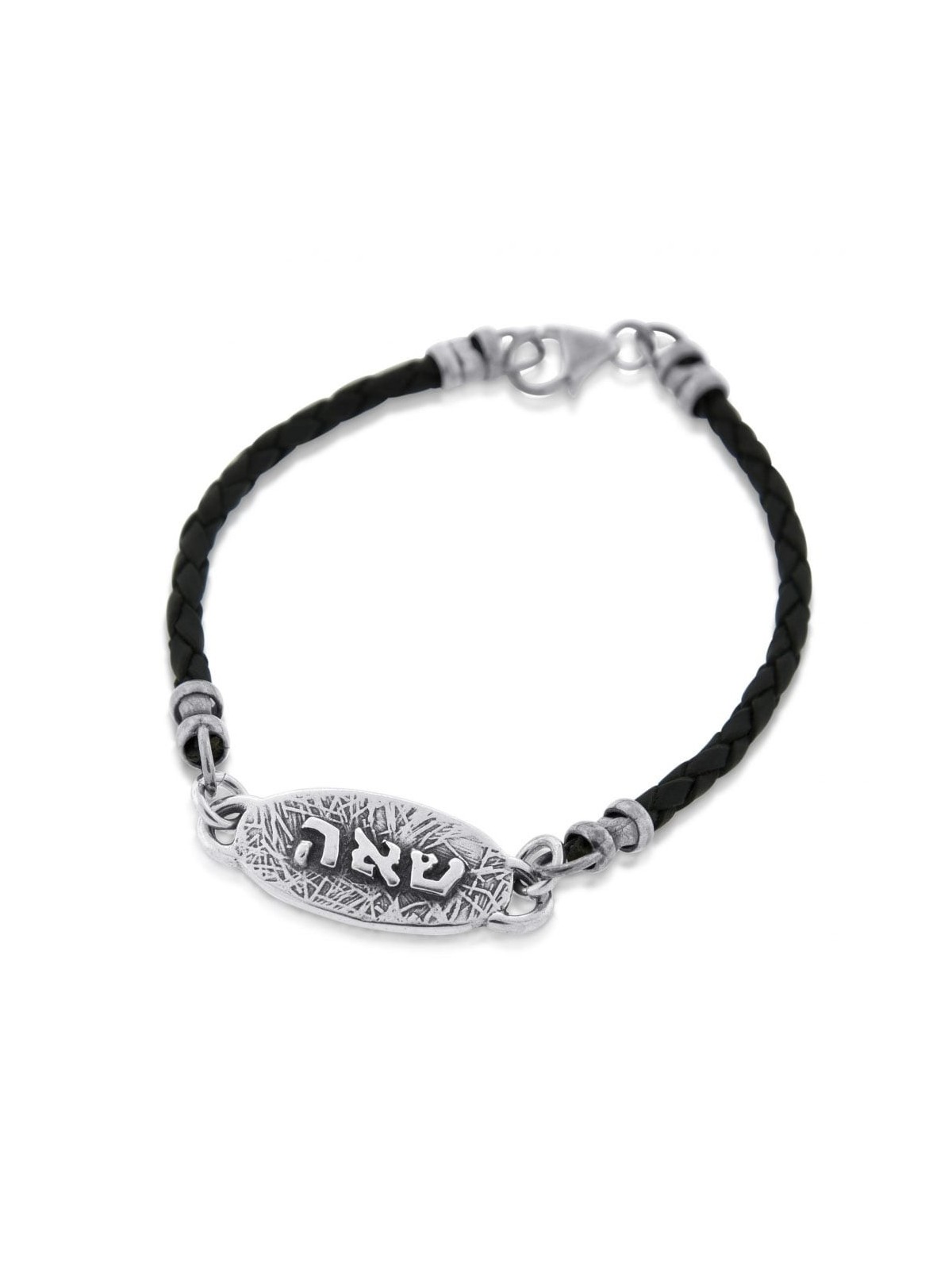 Soulmate: Sterling Silver & Leather Kabbalah Bracelet