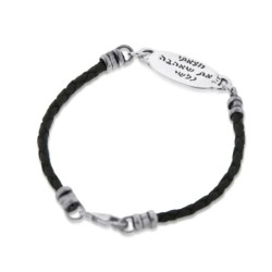 Soulmate: Sterling Silver & Leather Kabbalah Bracelet