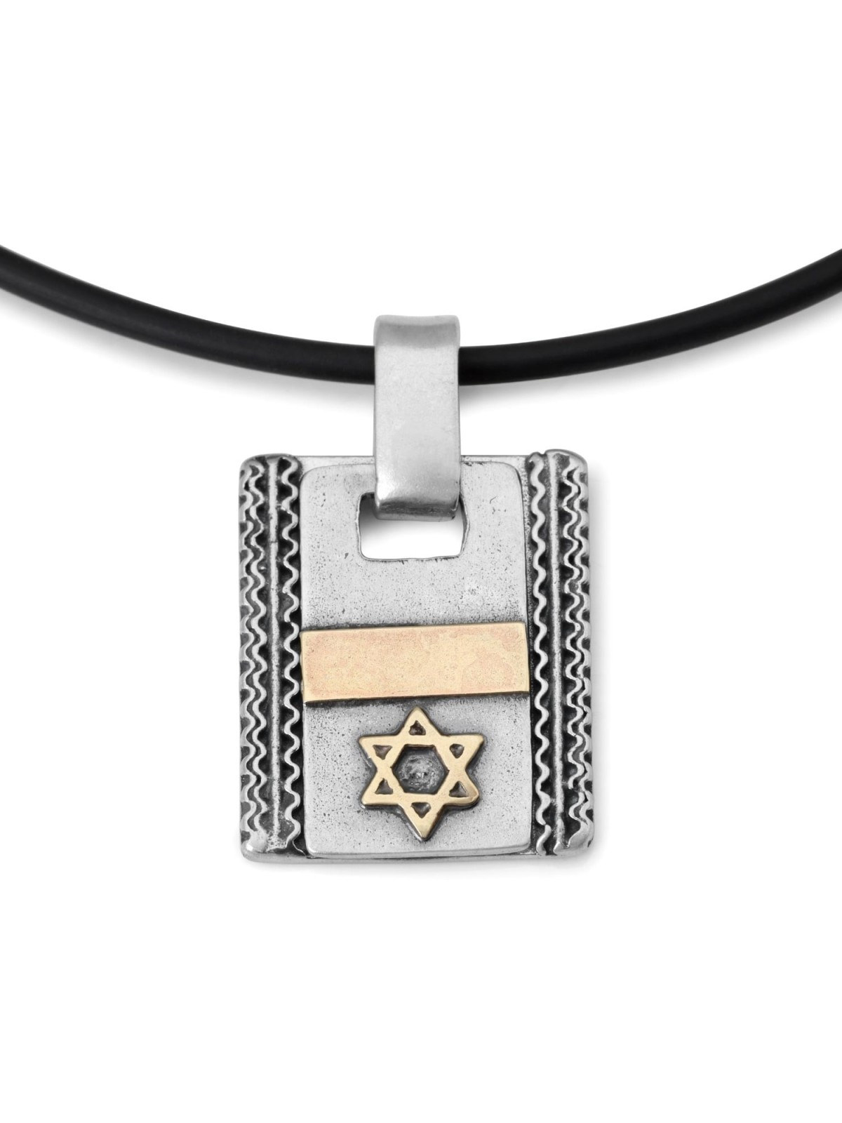 Ana Bekoach: Silver Kabbalah Dogtag Necklace with Star of David - Bles