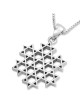 Collier pendentif étoiles de David en argent sterling - Étoile composée