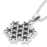 Sterling Silver Stars of David Pendant Necklace - Compound Star