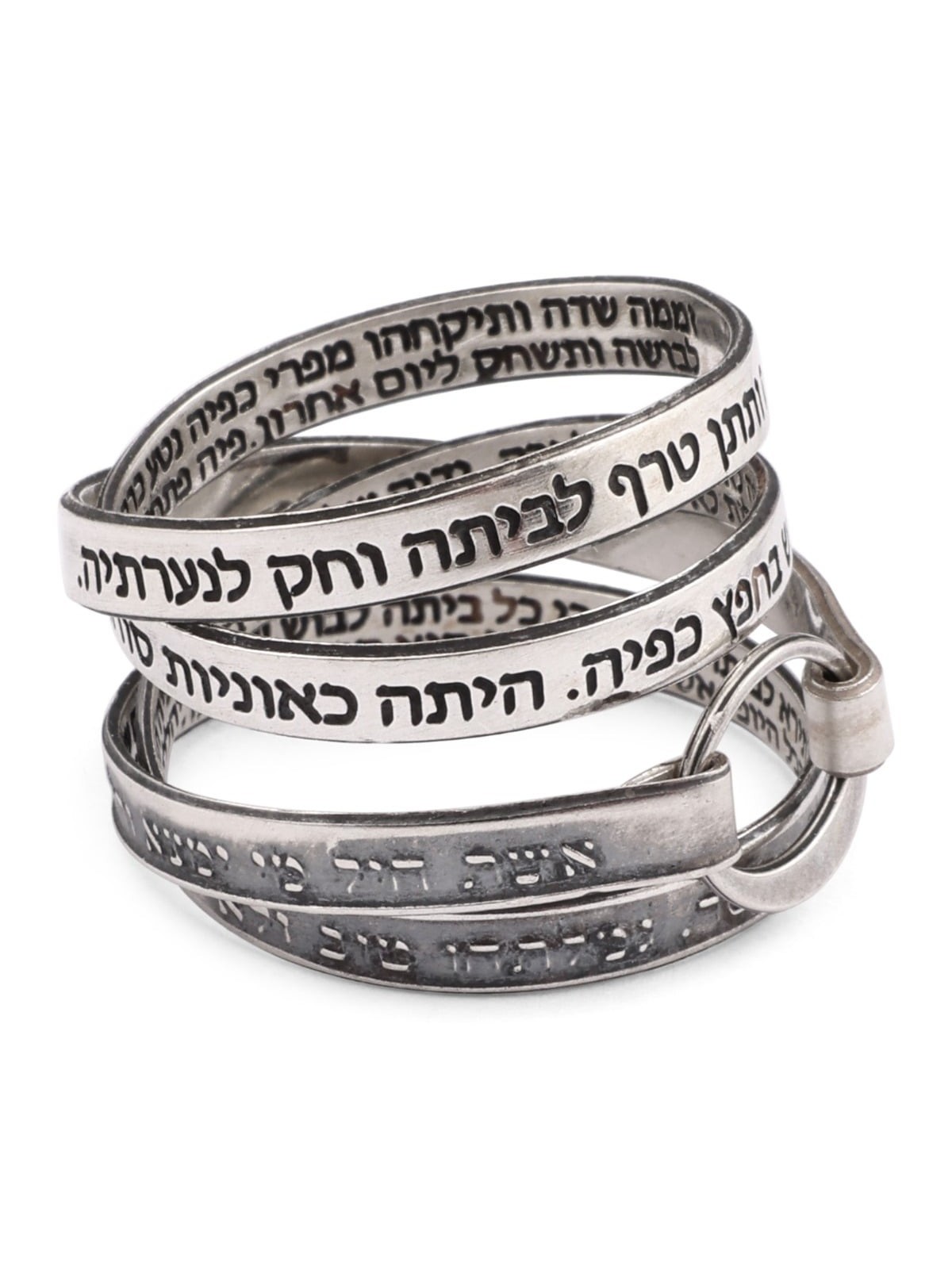 Darkened 925 Sterling Woman of Valor Wrap Ring (Proverbs 31:10-31)