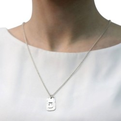 Silver Kabbalah Dogtags Necklace - Evil Eye and Traveler's Psalm - Psa