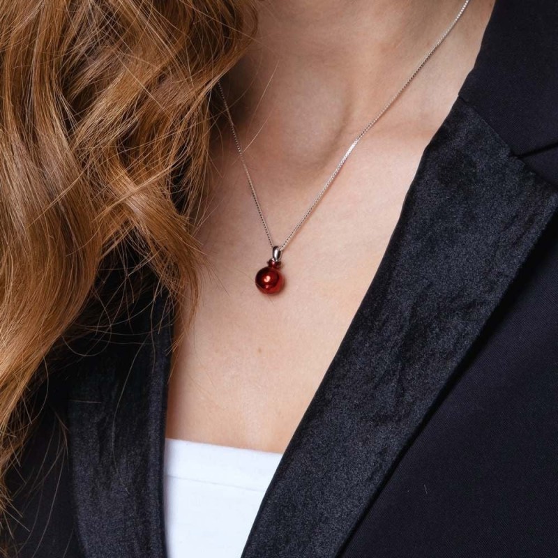 Marina Jewelry Collier de grenade tourbillonnant en argent