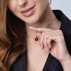 Marina Jewelry Silver Swirled Pomegranate Necklace