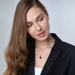 Marina Jewelry Silver Swirled Pomegranate Necklace