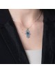 Collier Hamsa en argent sterling et pierre d'Eilat avec motif à bulles