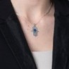 Sterling Silver and Eilat Stone Hamsa Necklace With Bubble Design