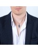 Collier Hamsa en argent sterling et pierre d'Eilat avec motif à bulles
