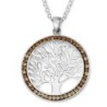 Sterling Silver Tree of Life Necklace with Zircon Stones (Choice of Co