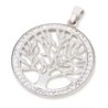 Sterling Silver Tree of Life Necklace with Zircon Stones (Choice of Co