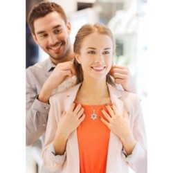 Sterling Silver Interlocking Star of David Necklace