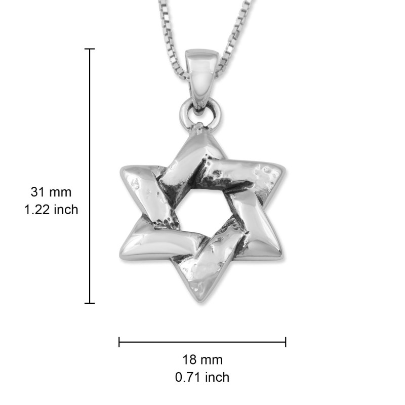 Collier étoile de David entrelacée en argent sterling