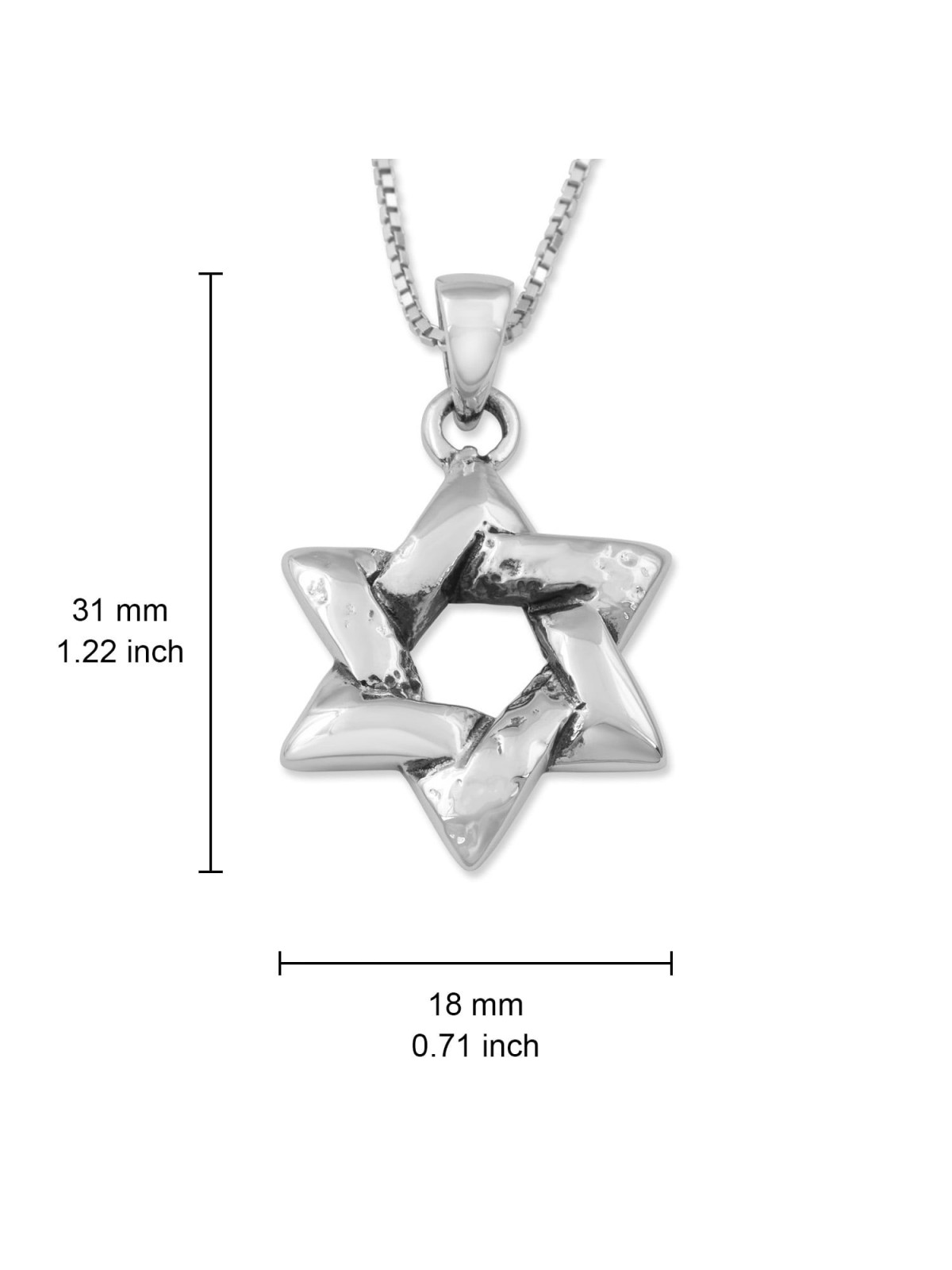 שרשרת מגן דוד משתלבת מכסף סטרלינג