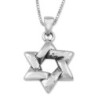 Sterling Silver Interlocking Star of David Necklace