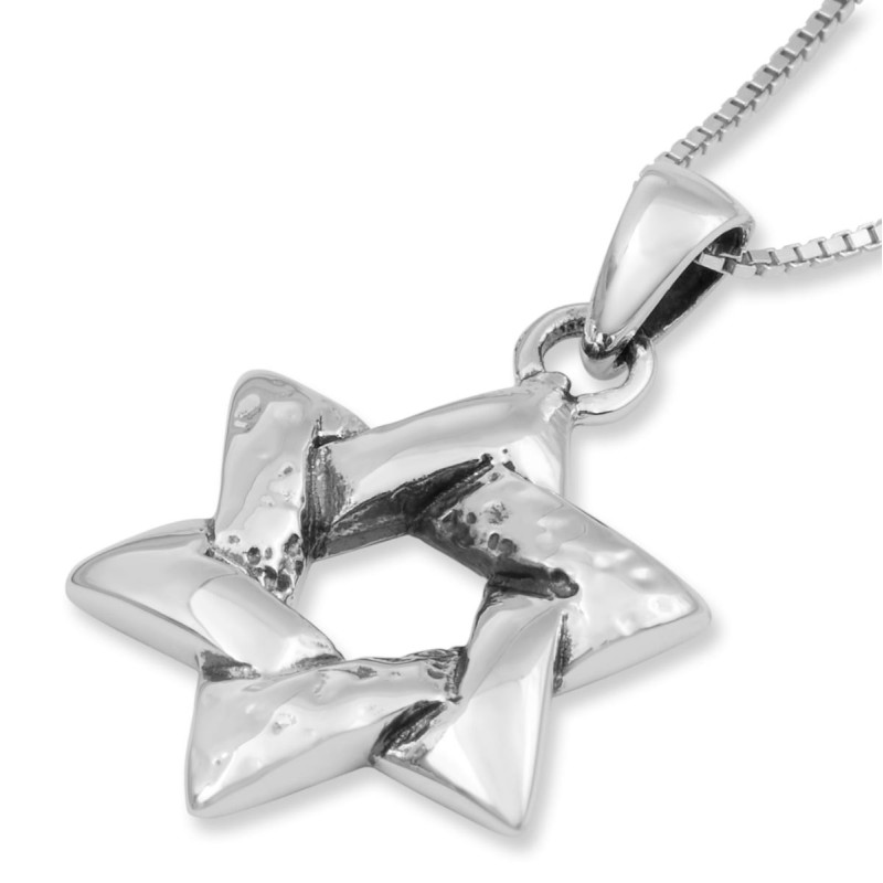 שרשרת מגן דוד משתלבת מכסף סטרלינג
