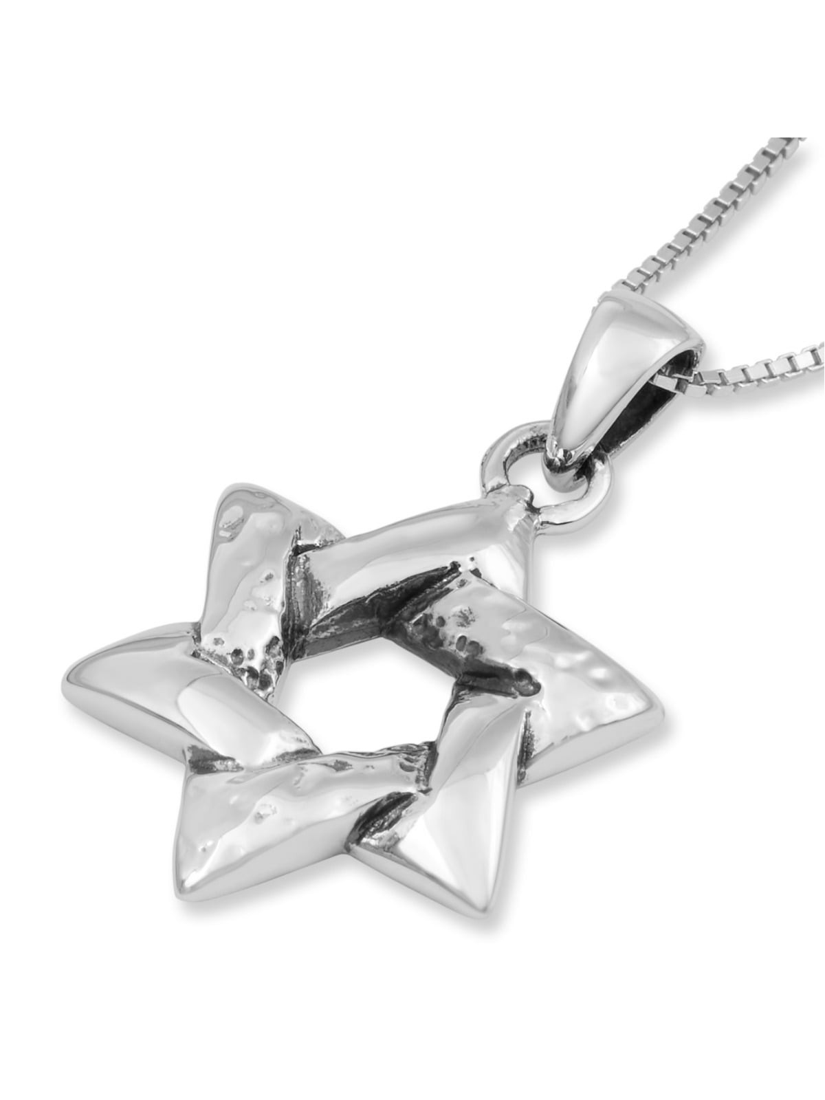 Collier étoile de David entrelacée en argent sterling