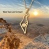 14K Gold Dainty Map of Israel Pendant with Diamond-Accented Star of Da