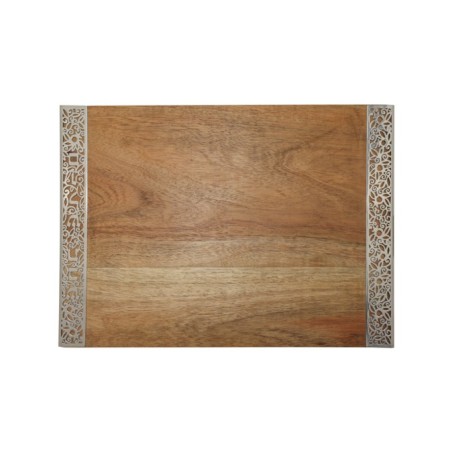Yair Emanuel Grained Wood Challah Board with Decor... | Challah Boards
