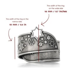 Handcrafted Adjustable Unisex Star of David Ring with Priestly Blessin