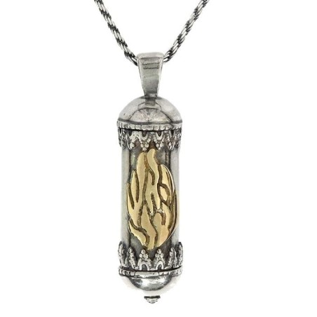 Collier Mezouza en argent avec livre de Psaumes en microfilm - My Flame