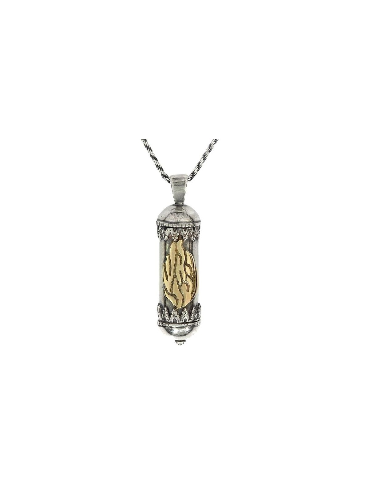 Collier Mezouza en argent avec livre de Psaumes en microfilm - My Flame