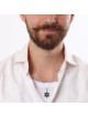 Collier avec pendentif double étoile de David en or 14 carats en pierre d'Eilat - Pour homme a