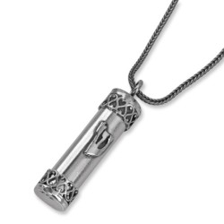 Sterling Silver Mezuzah Pendant Necklace