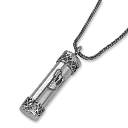 Collier pendentif Mezouza en argent sterling