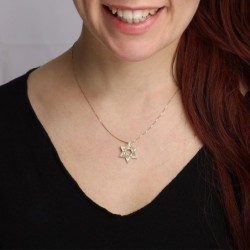 Handcrafted 14K Gold Star of David Pendant Necklace With Shema Yisrael