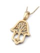 Collier pendentif Hamsa en or 14 carats avec motif arbre de vie