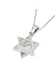 Sterling Silver Star of David Pendant Necklace With Mother-of-Pearl Fi