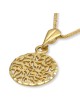 Collier pendentif rond Shema Yisrael en or jaune 14 carats