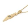 14K Gold Textured Map of Israel Pendant with Diamond and Sapphire Star