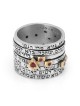 Bague de mariage juive Seven Blessings Spinner en argent sterling 925 avec