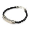 Porat Yosef: Leather, Gold and Silver Unisex Kabbalah Bracelet