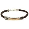 Porat Yosef: Leather, Gold and Silver Unisex Kabbalah Bracelet