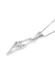 תליון מפת ישראל מזהב לבן 14K עם חי