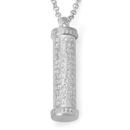 72 Saints Noms : Collier pendentif Mezouza en argent sterling