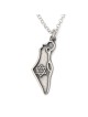 Carte d'Israël en argent sterling pour hommes avec collier étoile de David